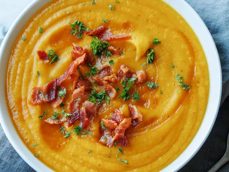 Roasted Butternut Squash Soup with Maple and Cinnamon