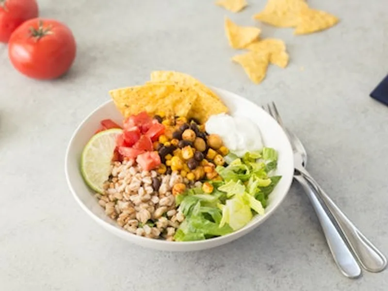 Southwestern Spiced Chickpea and Black Bean Burrito Bowl