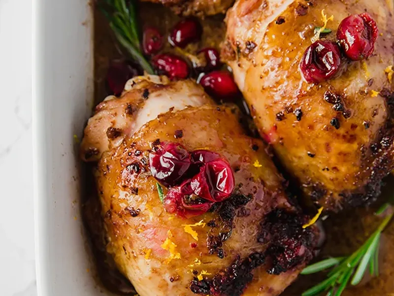 Balsamic Orange Cranberry Chicken Thighs - Paleo Whole30
