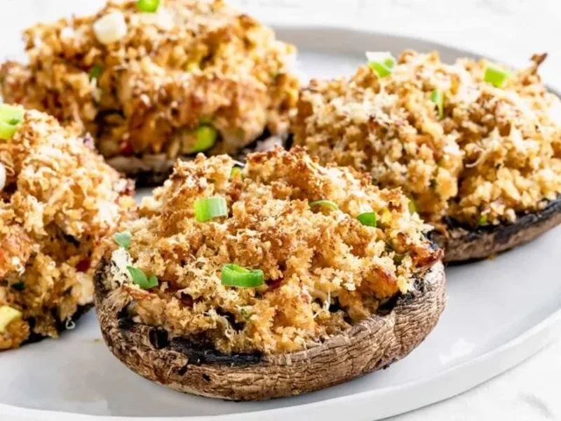 Crab Stuffed Portobello Mushrooms with Cream Cheese