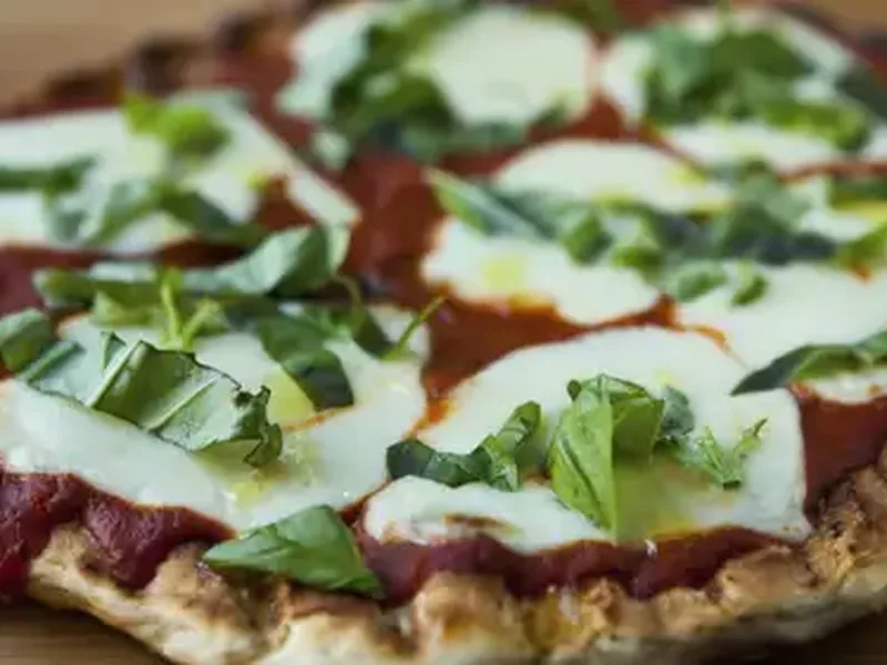 Grilled Bisquick Margherita Pizza with Fresh Mozzarella