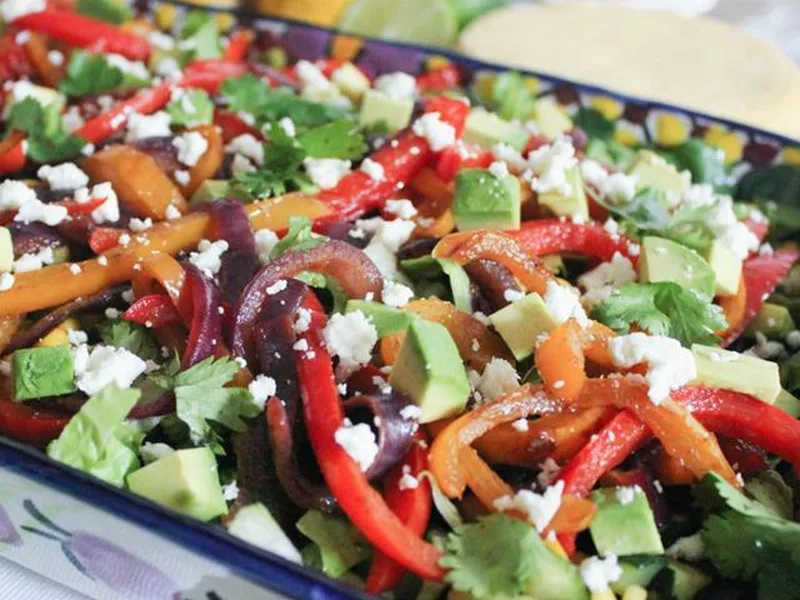 Charred Vegetable Fajita Salad with Chipotle Vinaigrette
