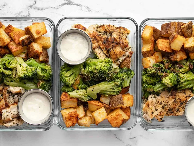 Ranch Chicken Meal Prep with Roasted Vegetables