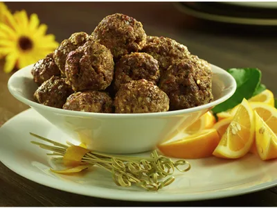 Lemon Zest Beef Meatballs, Oven-Baked