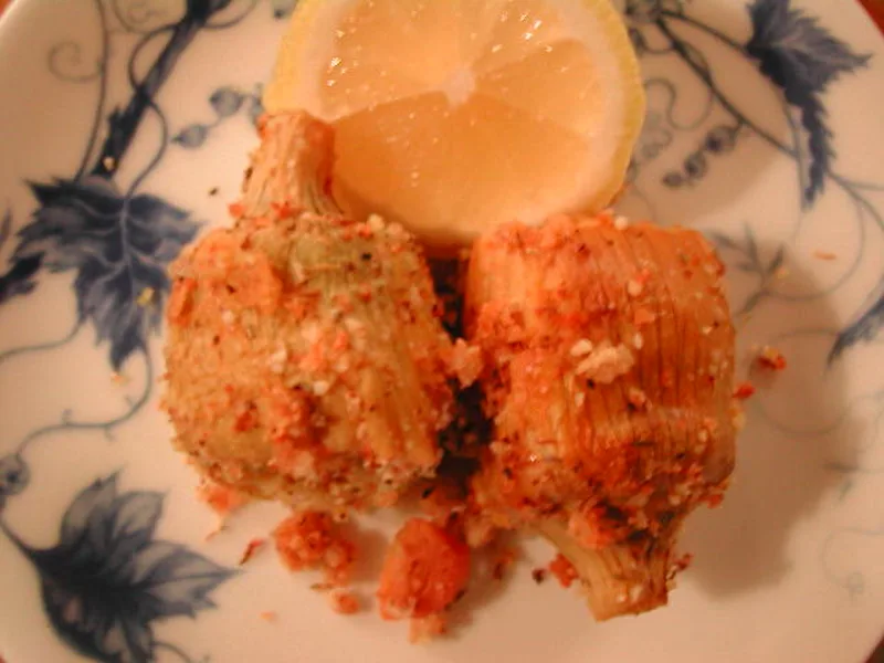 Roasted Artichoke Hearts with Parmesan Breadcrumb Crust