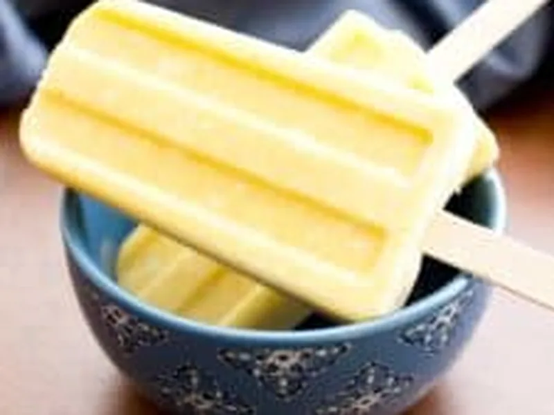 Frozen Mango Coconut Popsicles with Toasted Coconut