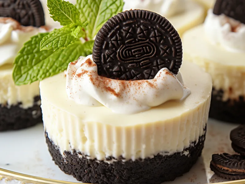 Oreo Crust Mini Cheesecake Bites with Cream Cheese