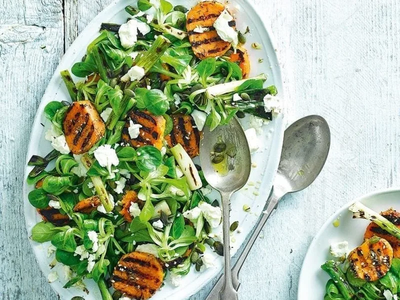 Charred Spring Onion Sweet Potato Salad
