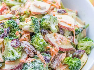 Creamy Lemon Broccoli Salad with Toasted Nuts