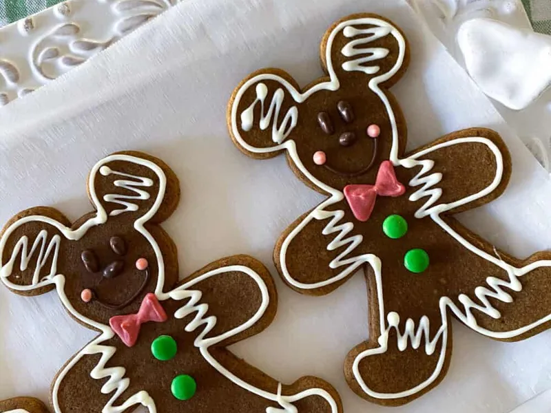 Mickey Mouse Shaped Gingerbread Cookies with Brown Butter