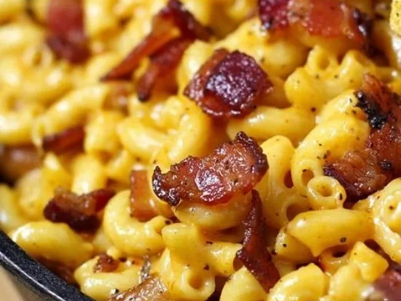 Jack Daniels Bourbon Mac and Cheese with Smoky Bacon