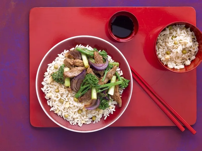 Char Siu Pork Fried Rice with Broccoli