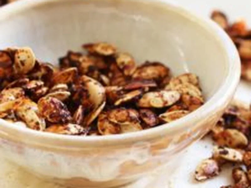 Sweet Spicy Roasted Pumpkin Seeds with Coconut Sugar