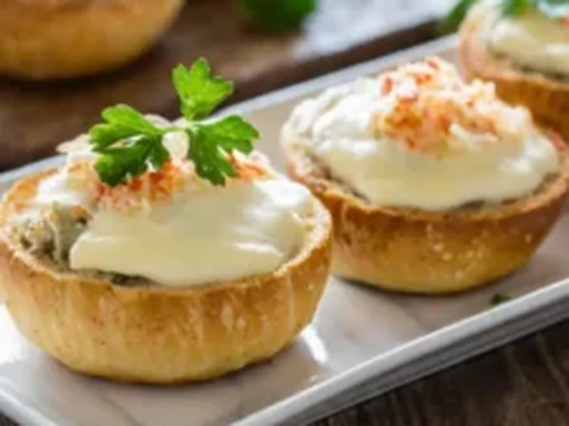 Broiled Crab Melt on English Muffins