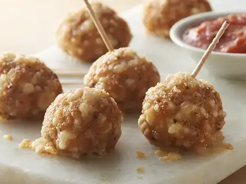 Italian Sausage Crescent Cheese Balls with Mozzarella