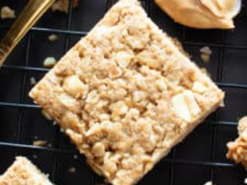 Baked Oatmeal Peanut Butter Cookie Bars with Flaxseed