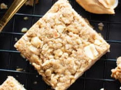 Baked Oatmeal Peanut Butter Cookie Bars with Flaxseed