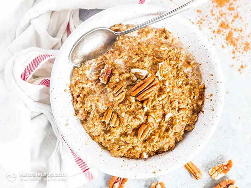 Creamy Coconut Pumpkin Pie Bowl with Chia and Pecans