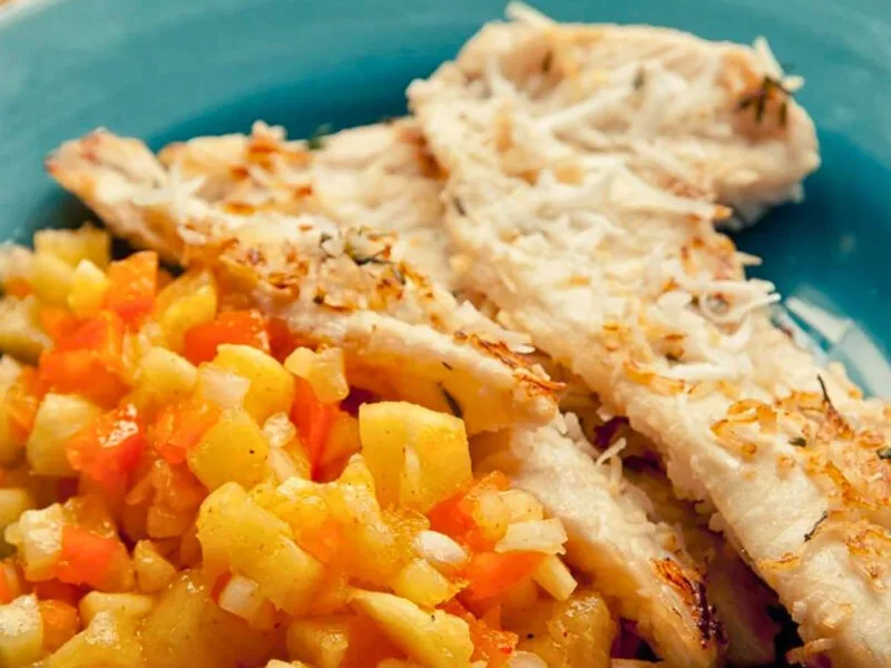 Coconut-Crusted Red Snapper with Fresh Pineapple Salsa