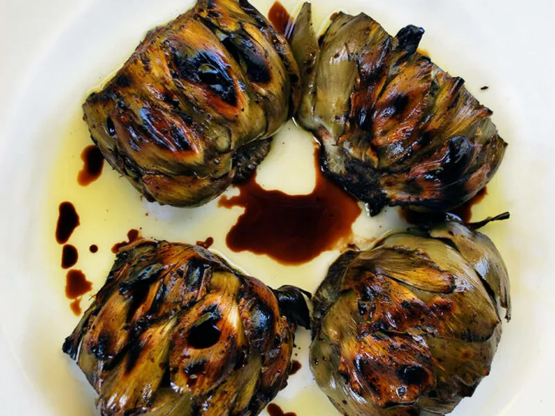 Grilled Artichokes with Balsamic and Olive Oil