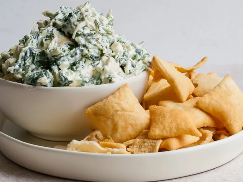 No-Bake Spinach Artichoke Dip with Cream Cheese