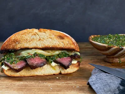 Chimichurri Filet Mignon Steak Sandwich