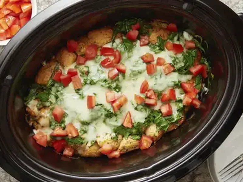 Slow-Cooker Alfredo Chicken Biscuit Pot Pie