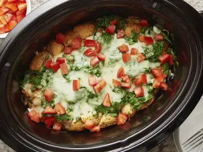 Slow-Cooker Alfredo Chicken Biscuit Pot Pie