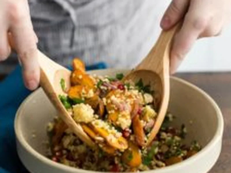 Moroccan Spiced Carrot and Millet Salad with Pomegranate