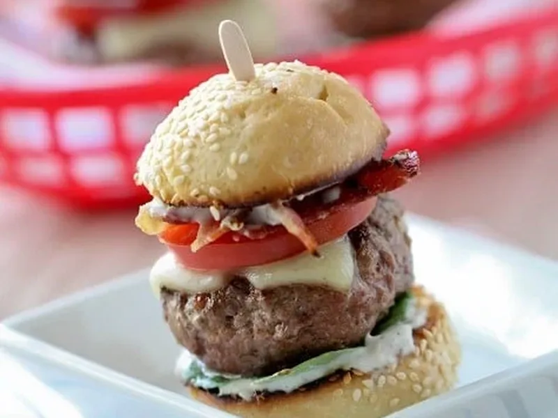 Bacon Ranch Cajun Mini Cheeseburgers with Pepperjack