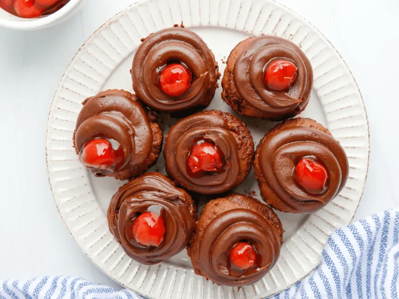 Air Fryer Chocolate Cherry Cupcakes