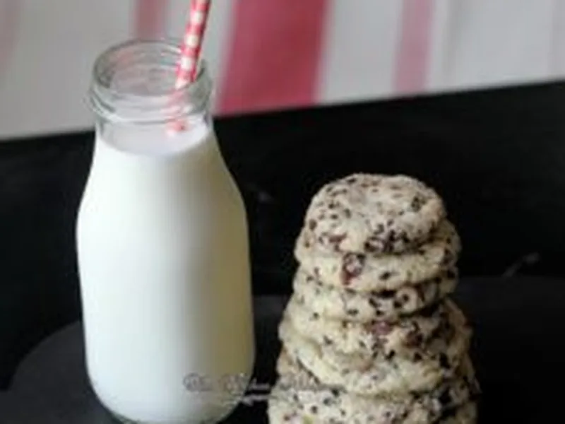 Skinny Crispy Coconut Chocolate Chip Cookies with Sugar Coating
