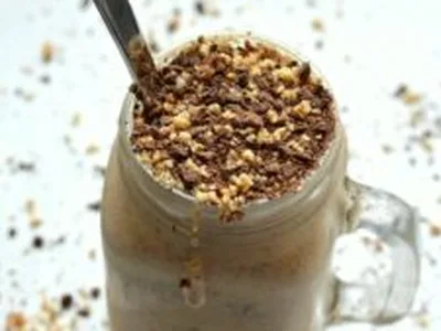 Snickers Soft Serve Ice Cream with Peanuts