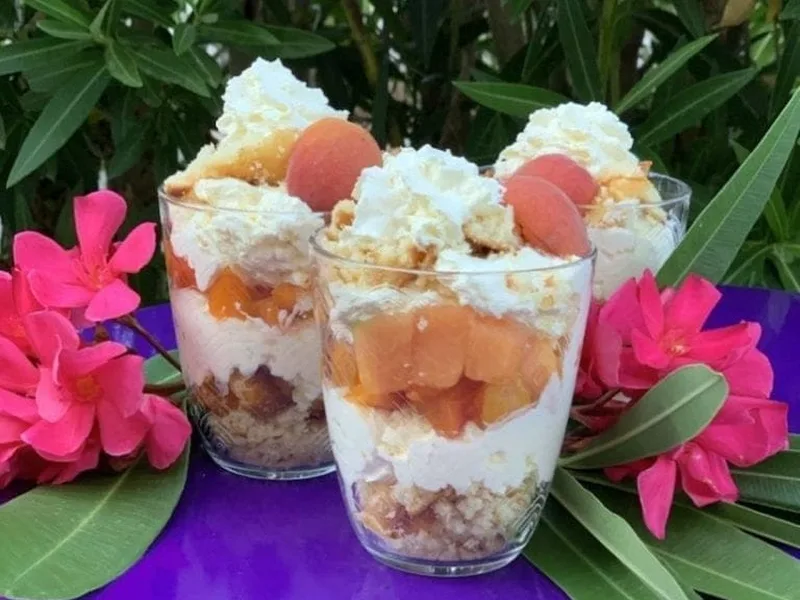 French Apricot Mascarpone Parfait with Madeleines