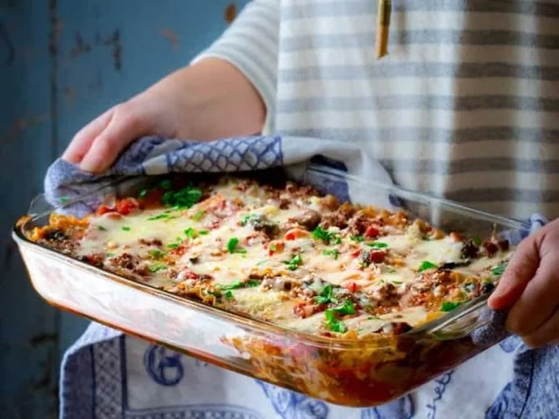 Healthy Beef and Spinach Lasagna with Whole Wheat Noodles