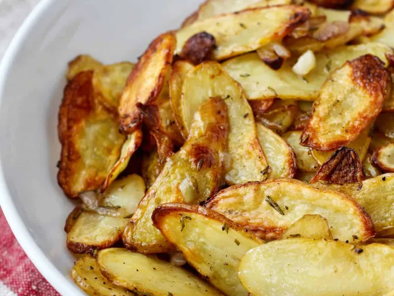 Roasted Fingerling Potatoes with Shallots and Rosemary