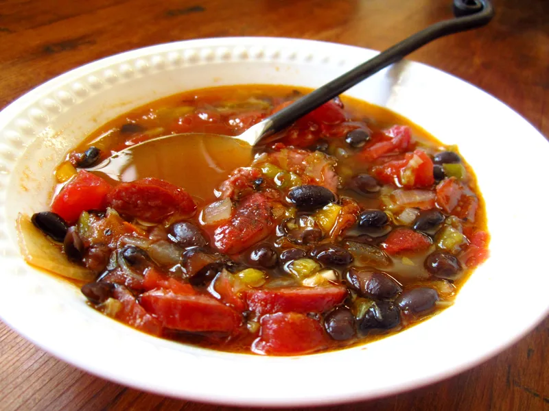 Smoky Black Bean and Kielbasa Soup
