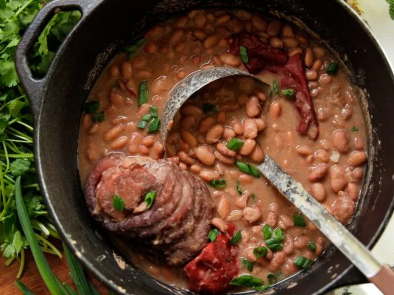 Southern Slow-Simmered Pinto Beans with Smoked Ham Hocks