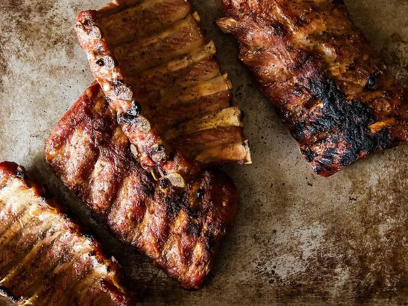Grilled Salt and Pepper Baby Back Ribs with Brown Sugar Rub