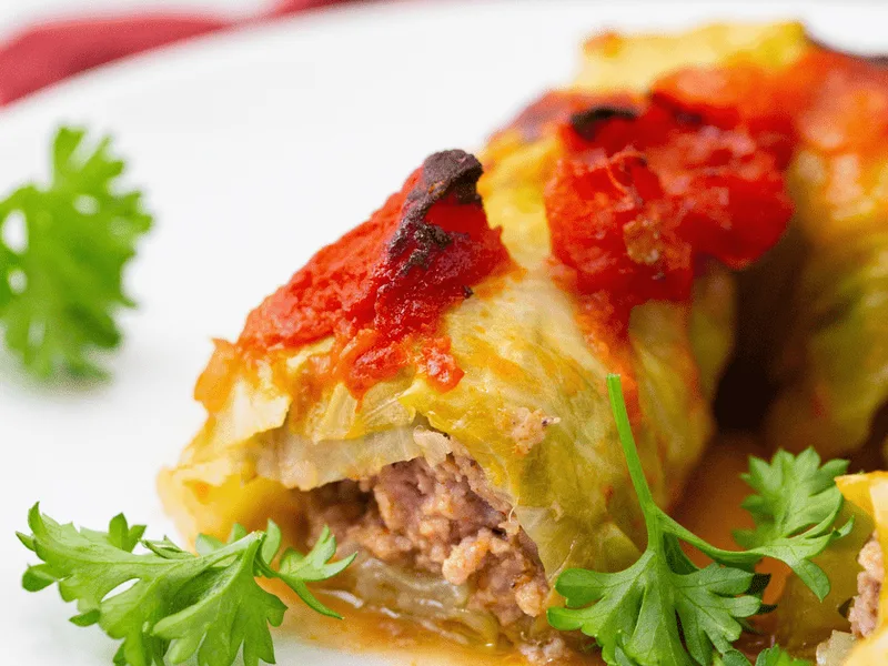 Air Fryer Stuffed Cabbage Rolls with Beef and Rice