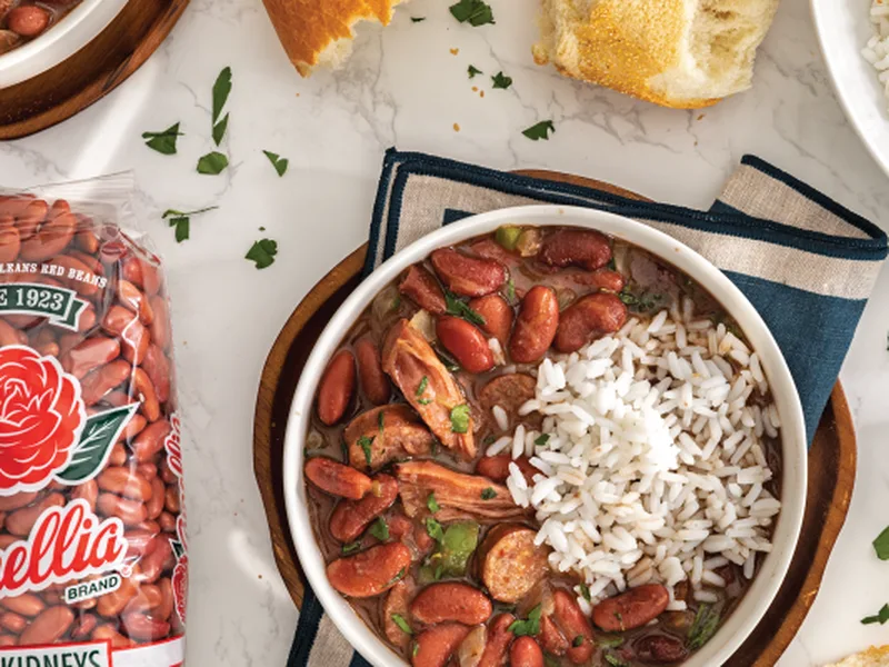 Pressure Cooker Red Beans and Rice with Ham Hock and Sausage