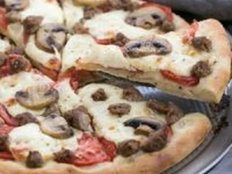 Homemade Sausage Mushroom Pizza with Fresh Mozzarella