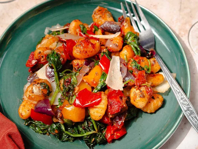 Sheet Pan Gnocchi with Roasted Bell Peppers and Vegetables