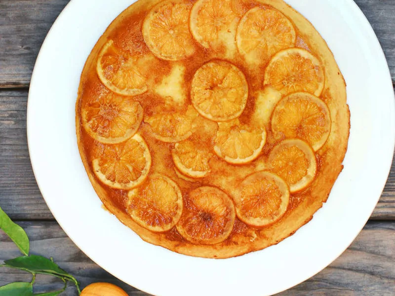 Upside Down Orange Cake with Greek Yogurt