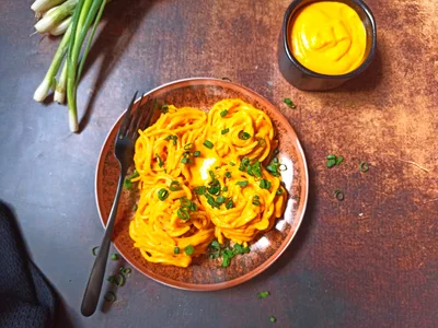 Creamy Vegan Pumpkin Pasta with Roasted Vegetables