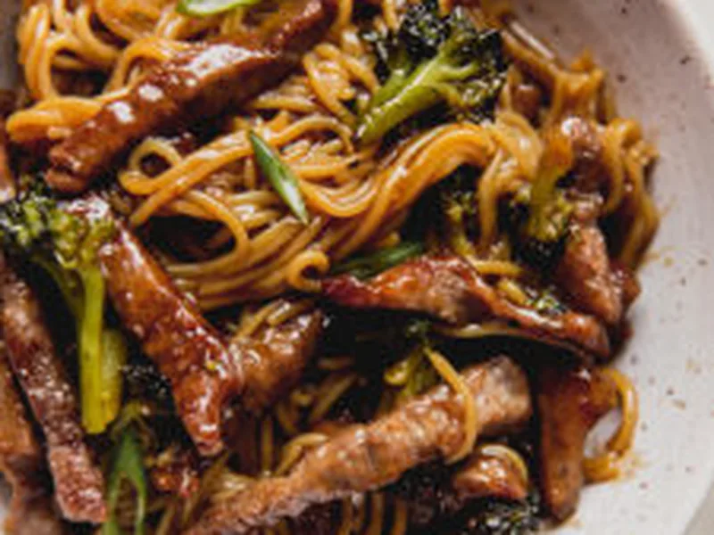 Sheet Pan Beef Broccoli Ramen with Coconut Aminos Sauce