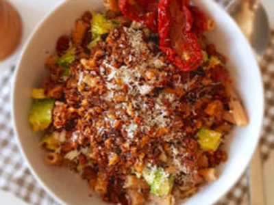 Pasta with Walnut Meat and Avocado