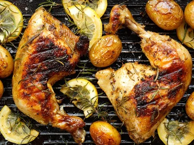 Honey-Glazed Grilled Chicken Leg Quarters