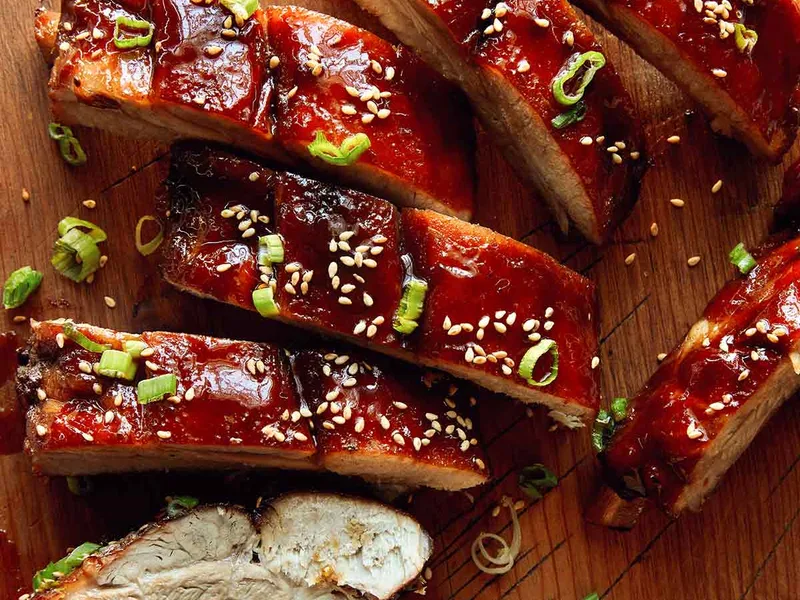 Sticky Hoisin Oven Baked Ribs with Asian Glaze