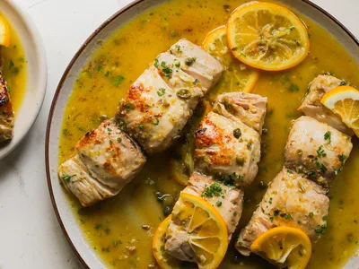 Pan-Seared Mahi Mahi with Lemon Caper Butter Sauce